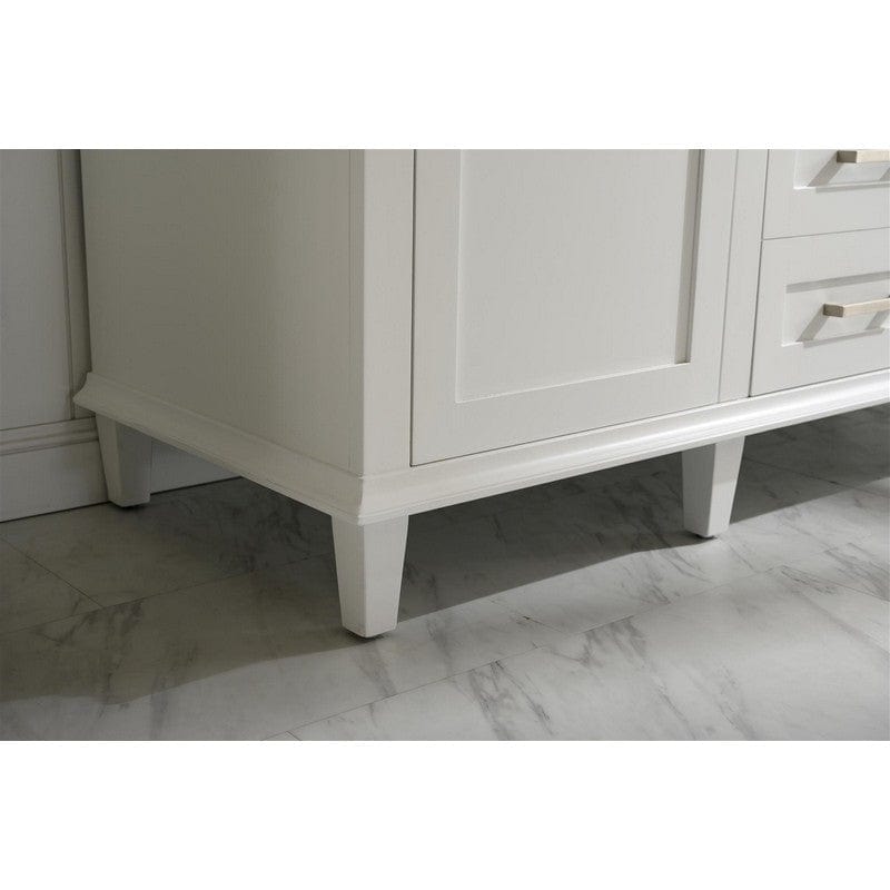 Legion Furniture WLF2260D-W 60 Inch White Finish Double Sink Vanity Cabinet with Carrara White Top - ShopHubDepot