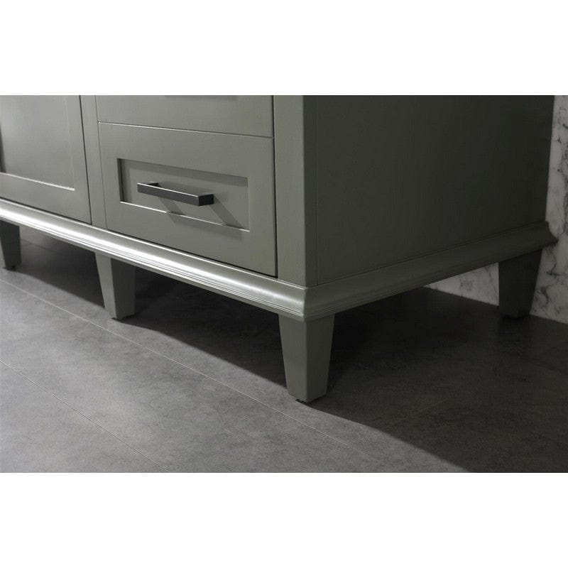 Legion Furniture WLF2260S-PG 60 Inch Pewter Green Finish Single Sink Vanity Cabinet with Blue Lime Stone Top - ShopHubDepot