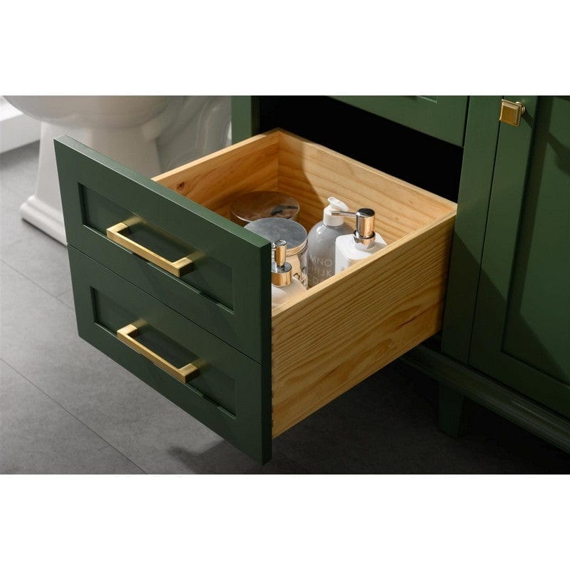 Legion Furniture WLF2260S-VG 60 Inch Vogue Green Finish Single Sink Vanity Cabinet with Carrara White Top - ShopHubDepot