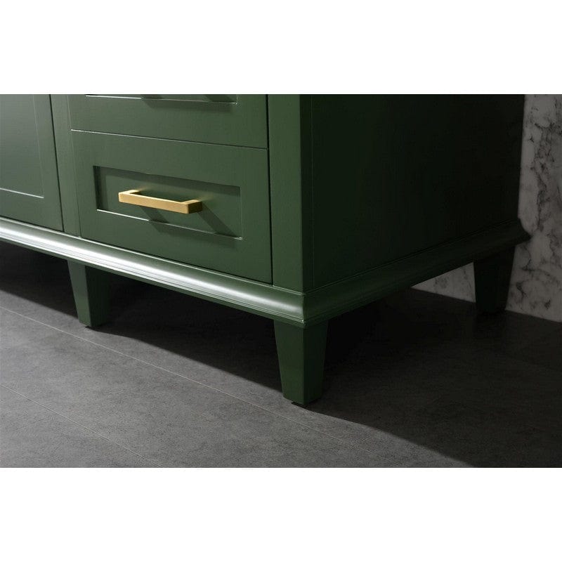 Legion Furniture WLF2260S-VG 60 Inch Vogue Green Finish Single Sink Vanity Cabinet with Carrara White Top - ShopHubDepot