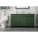 Legion Furniture WLF2260S-VG 60 Inch Vogue Green Finish Single Sink Vanity Cabinet with Carrara White Top - ShopHubDepot