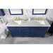 Legion Furniture WLF2272-B 72 Inch Blue Double Single Sink Vanity Cabinet with Carrara White Top - ShopHubDepot