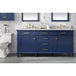 Legion Furniture WLF2272-B 72 Inch Blue Double Single Sink Vanity Cabinet with Carrara White Top - ShopHubDepot