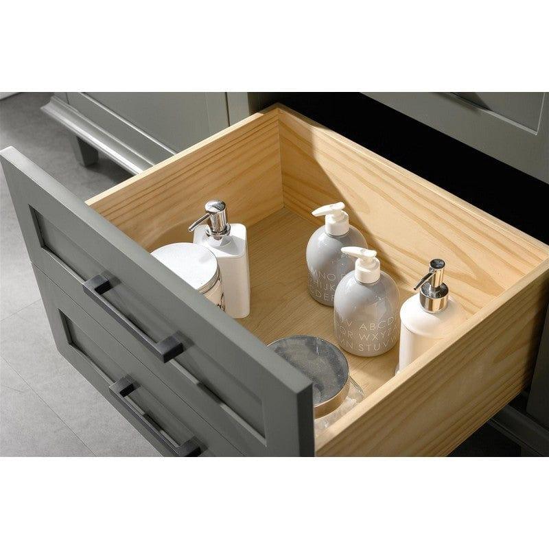 Legion Furniture WLF2272-PG 72 Inch Pewter Green Double Single Sink Vanity Cabinet with Blue Lime Stone Top - ShopHubDepot