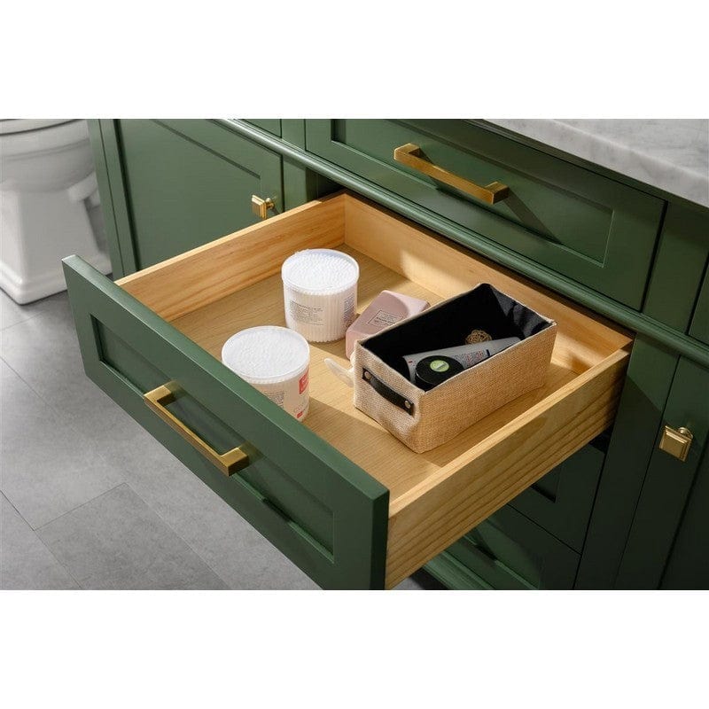 Legion Furniture WLF2272-VG 72 Inch Vogue Green Double Single Sink Vanity Cabinet with Carrara White Top - ShopHubDepot