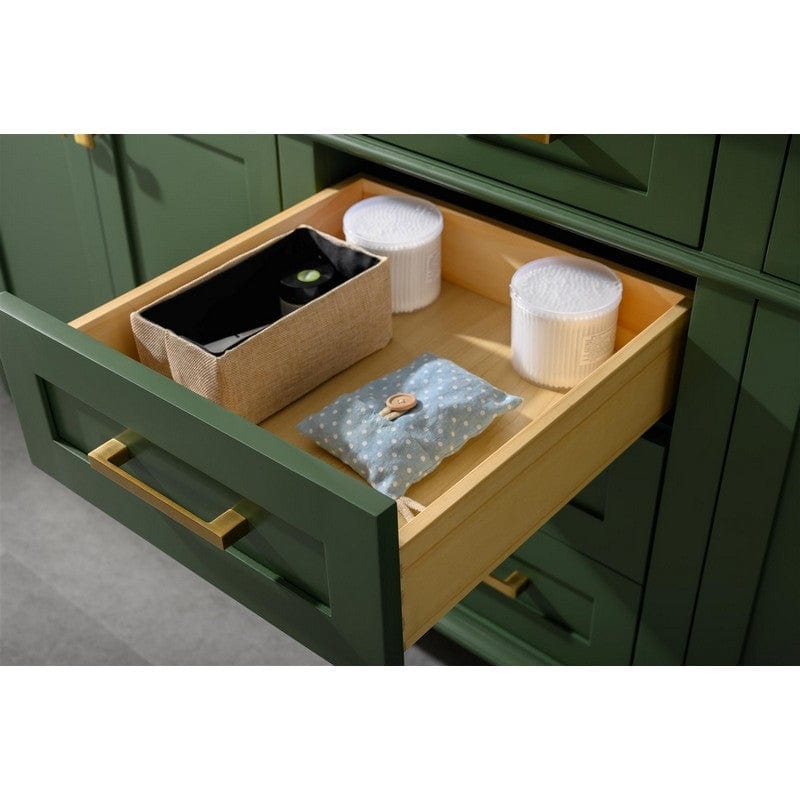 Legion Furniture WLF2280-VG 80 Inch Vogue Green Double Single Sink Vanity Cabinet with Carrara White Quartz Top - ShopHubDepot