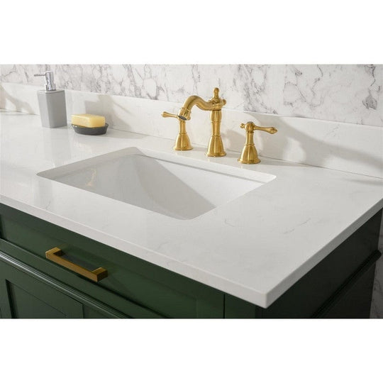 Legion Furniture WLF2280-VG 80 Inch Vogue Green Double Single Sink Vanity Cabinet with Carrara White Quartz Top - ShopHubDepot