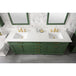 Legion Furniture WLF2280-VG 80 Inch Vogue Green Double Single Sink Vanity Cabinet with Carrara White Quartz Top - ShopHubDepot