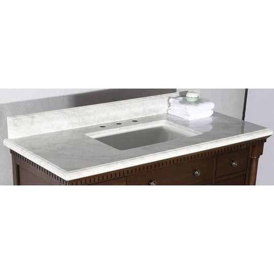 Legion Furniture WLF6036-36" 37 Inch Antique Coffee Vanity with Carrara White Top and Matching Backsplash, No Faucet - ShopHubDepot