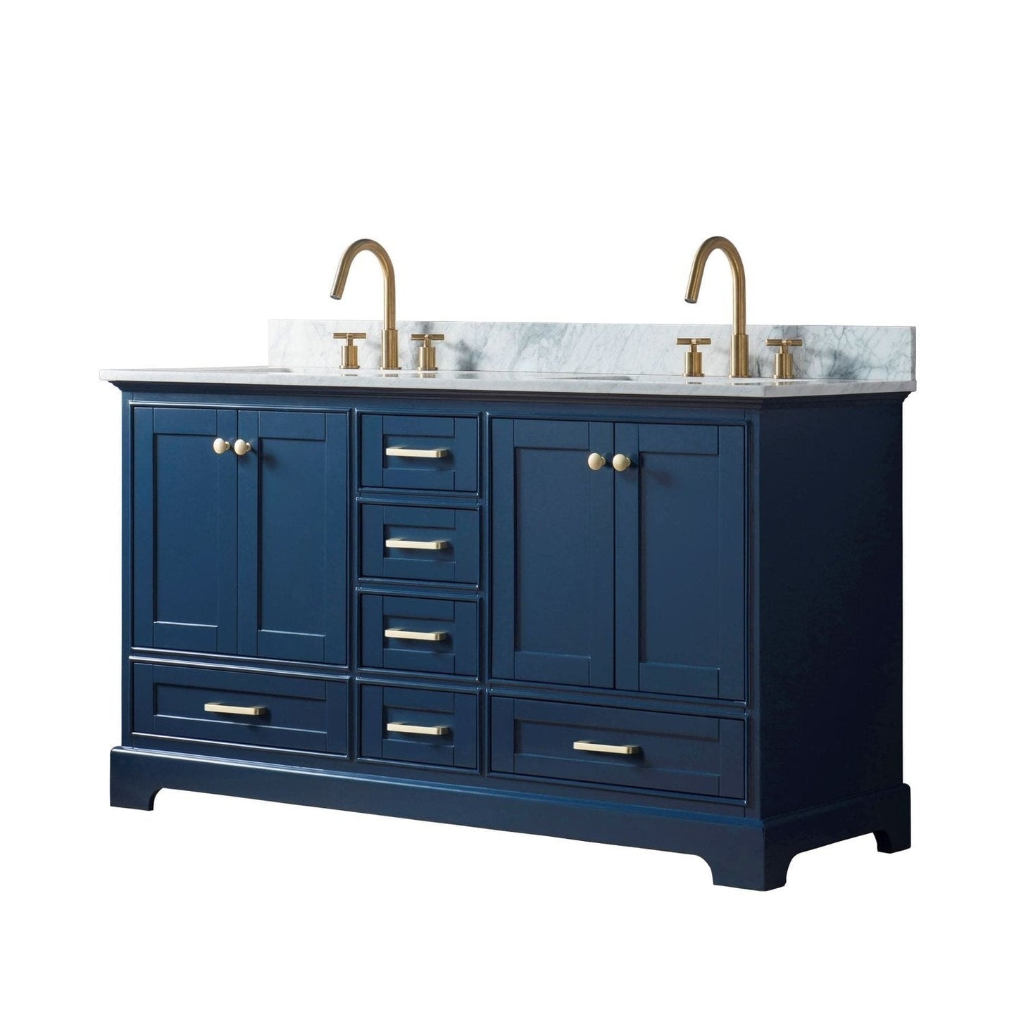 Legion Furniture WS3360-B 60 Inch Solid Wood Sink Vanity Without Faucet in Blue - ShopHubDepot