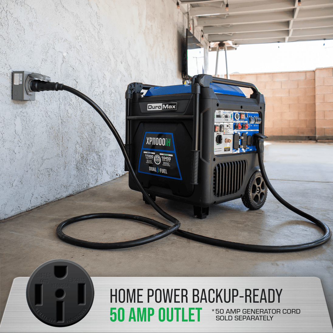 DuroMax XP11000iH 11,000 Watt Portable Dual Fuel Inverter Generator w/ CO Alert - ShopHubDepot