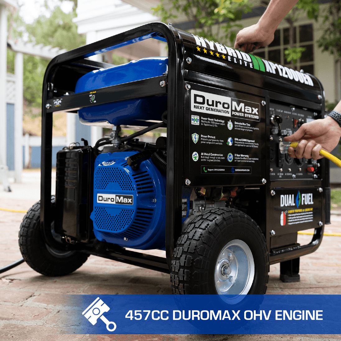DuroMax 12,000 Watt Portable Dual Fuel Gas Propane Generator - XP12000EH - ShopHubDepot
