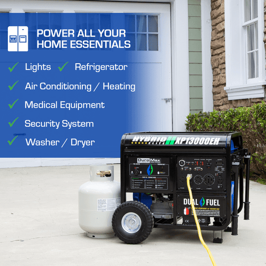 DuroMax 13,000 Watt Portable Dual Fuel Gas Propane Generator - XP13000EH - ShopHubDepot