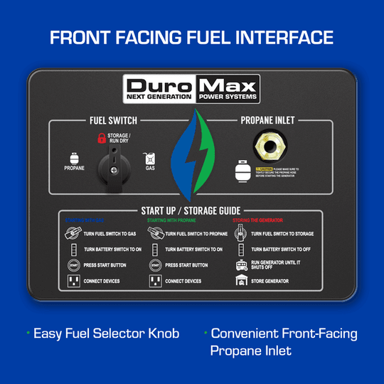 DuroMax 13,000 Watt Portable Dual Fuel Gas Propane Generator - XP13000EH - ShopHubDepot