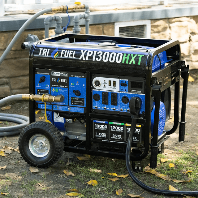 DuroMax 13,000 Watt Electric Start Tri-Fuel Portable Generator w/ CO Alert - XP13000HXT - ShopHubDepot