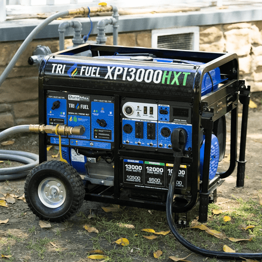DuroMax 13,000 Watt Electric Start Tri-Fuel Portable Generator w/ CO Alert - XP13000HXT - ShopHubDepot