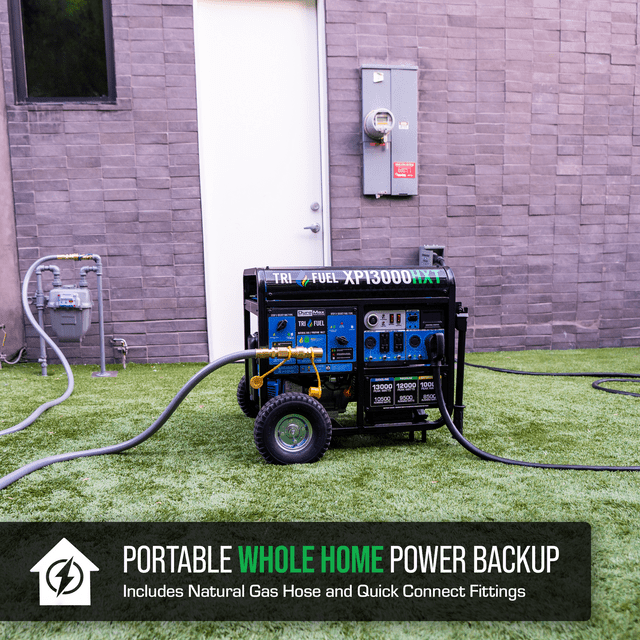 DuroMax 13,000 Watt Electric Start Tri-Fuel Portable Generator w/ CO Alert - XP13000HXT - ShopHubDepot