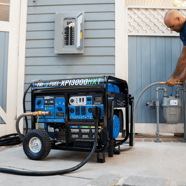 DuroMax 13,000 Watt Electric Start Tri-Fuel Portable Generator w/ CO Alert - XP13000HXT - ShopHubDepot
