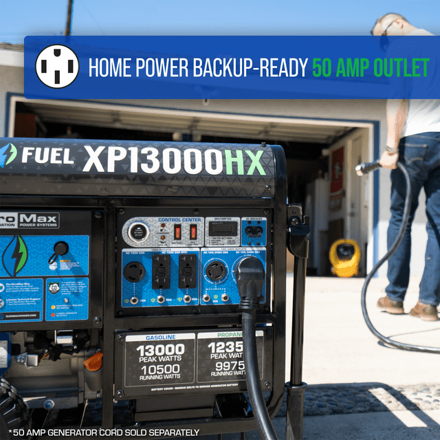 DuroMax 13,000 Watt Portable Dual Fuel Gas Propane CO Alert Generator - XP13000HX - ShopHubDepot
