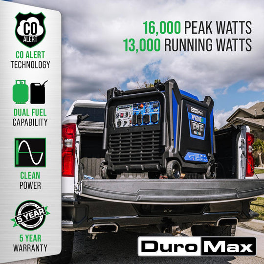 DuroMax XP16000iH 16,000 Watt Dual Fuel Portable Inverter Generator w/ CO Alert - ShopHubDepot