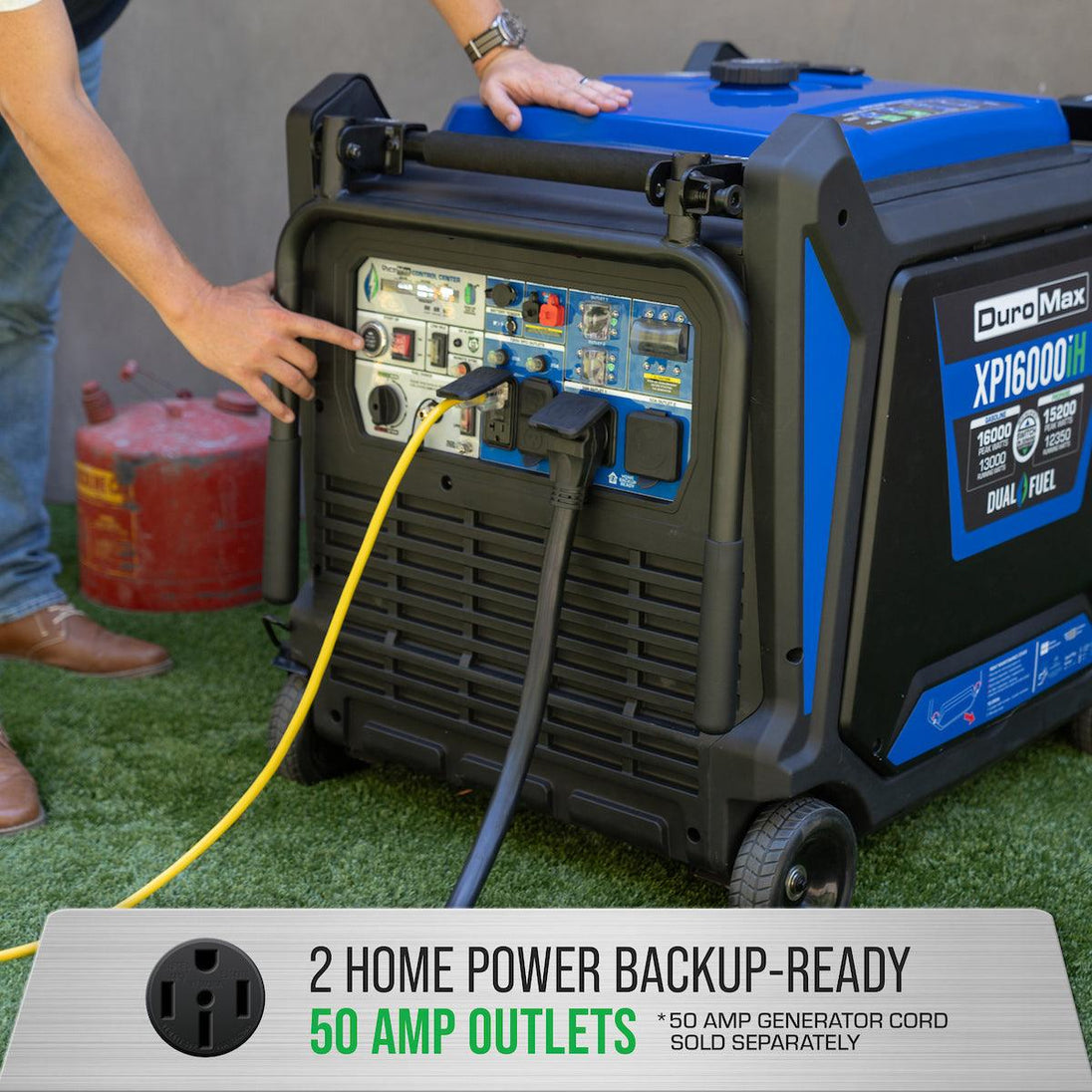 DuroMax XP16000iH 16,000 Watt Dual Fuel Portable Inverter Generator w/ CO Alert - ShopHubDepot