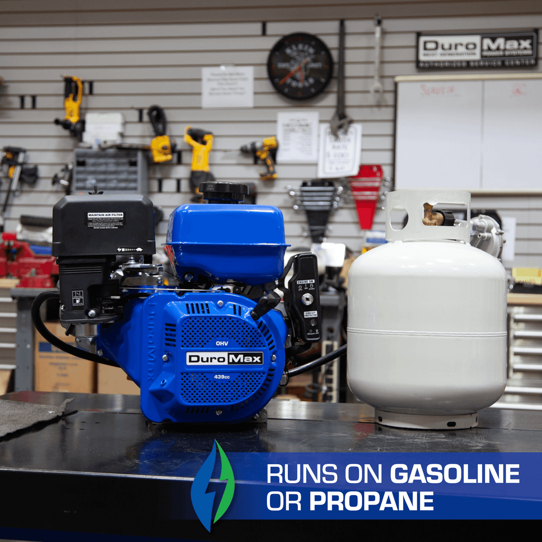 DuroMax XP18HPX 439cc 1" Shaft Recoil/Electric Start Horizontal Dual Fuel Engine - ShopHubDepot