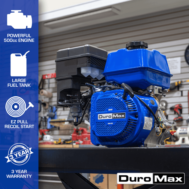 DuroMax XP20HP 500cc 1-Inch Shaft Recoil Start Gasoline Engine - ShopHubDepot