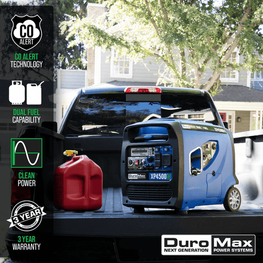 DuroMax 4,500 Watt Portable Dual Fuel Inverter Generator w/ CO Alert - XP4500iH - ShopHubDepot