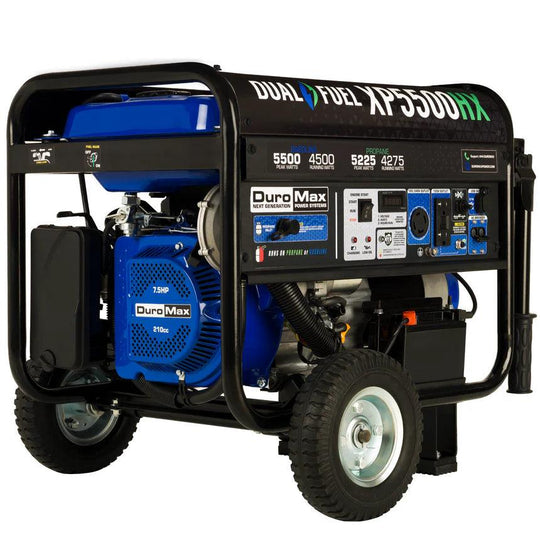 DuroMax 5,500 Watt Portable Dual Fuel Gas Propane CO Alert Generator - XP5500HX - ShopHubDepot