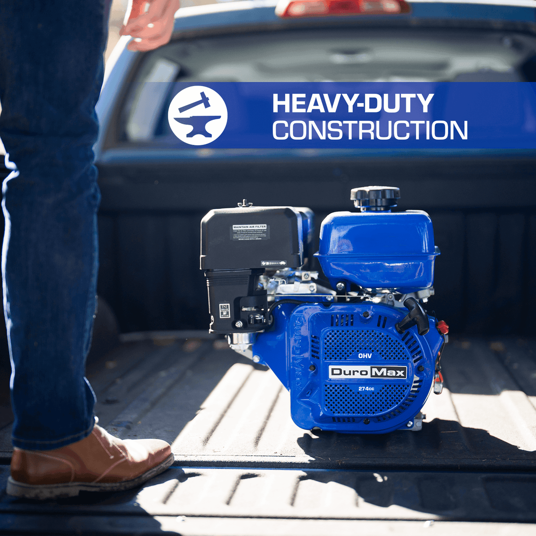 DuroMax XP9HPE 274cc 25mm Shaft Recoil/Electric Start Gasoline Engine - ShopHubDepot