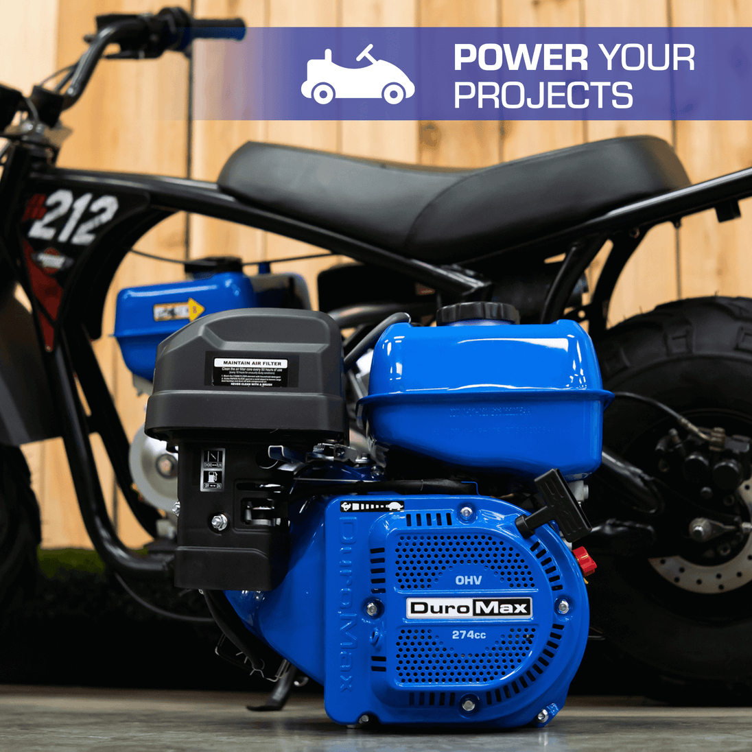 DuroMax XP9HP 274cc 25mm Shaft Recoil Start Gasoline Engine - ShopHubDepot
