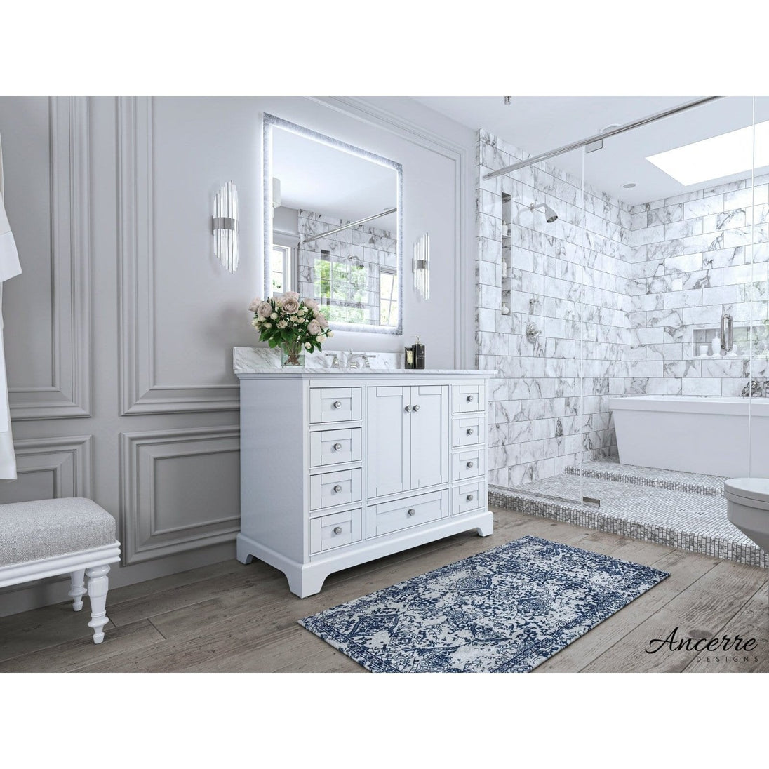 Ancerre Audrey Bathroom Vanity Set - VTS-AUDREY-48-W-CW - ShopHubDepot