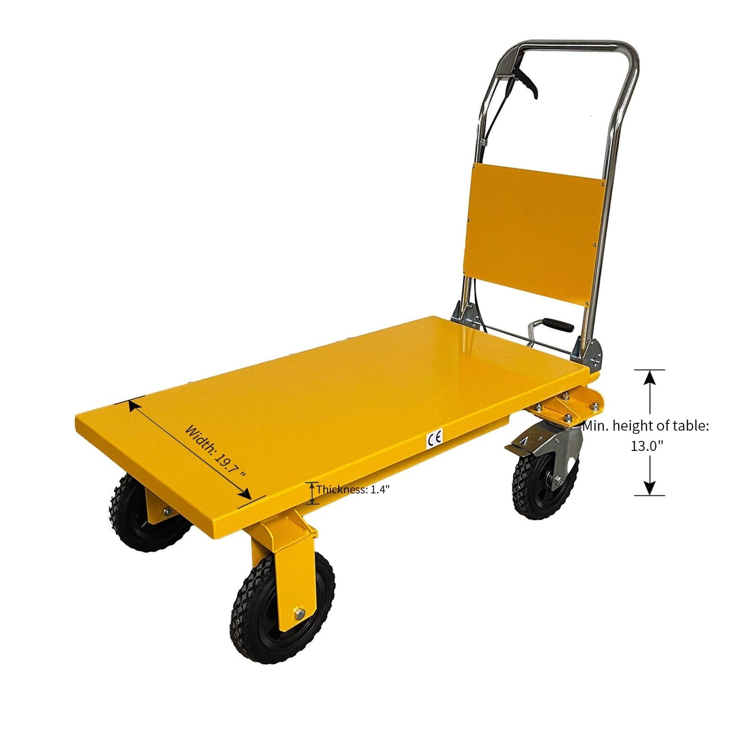 Apollolift Single Scissor Lift Table 440 lbs. 39.4 " lifting height with durable big rubber load wheel - A-2013 - ShopHubDepot