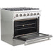 Forno Appliance Package- 36 Inch Gas Range, Wall Mount Range Hood, AP-FFSGS6244-36-W