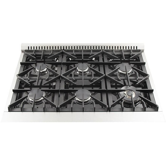 Forno Appliance Package- 36 Inch Gas Range, Wall Mount Range Hood, AP-FFSGS6244-36-W