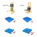 Apollolift Manual Pallet Stacker Adjustable Forks 1100lbs Cap. 63" Lift Height A-3002 - ShopHubDepot