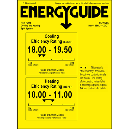 Senville LETO 18000 BTU Mini Split Air Conditioner and Heat Pump - SENL/18CD