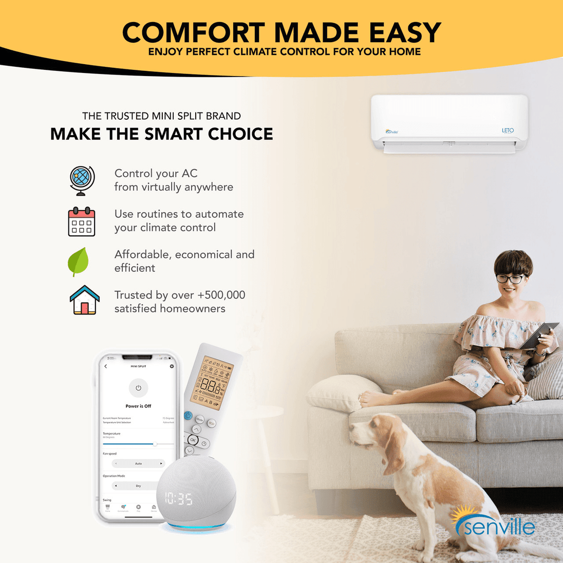 Senville LETO 18000 BTU Mini Split Air Conditioner and Heat Pump - SENL/18CD - ShopHubDepot