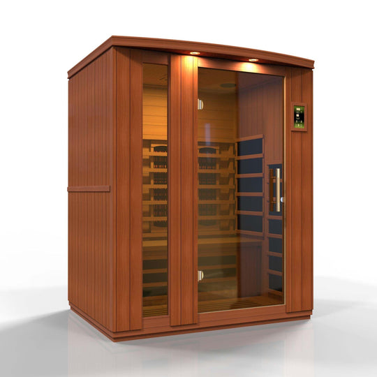 Dynamic Lugano 3-Person Full Spectrum Near Zero EMF (Under 2MG) Infrared Sauna - ShopHubDepot