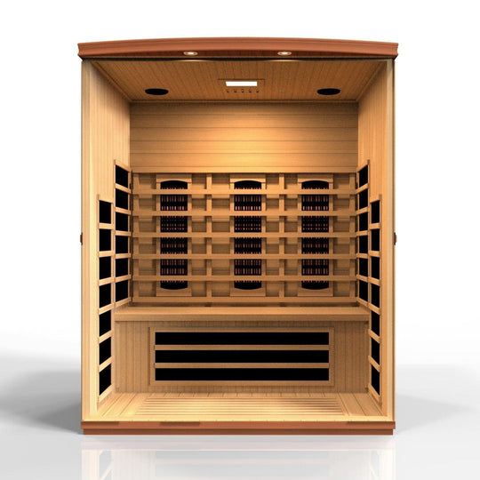 Dynamic Lugano 3-Person Full Spectrum Near Zero EMF (Under 2MG) Infrared Sauna - ShopHubDepot