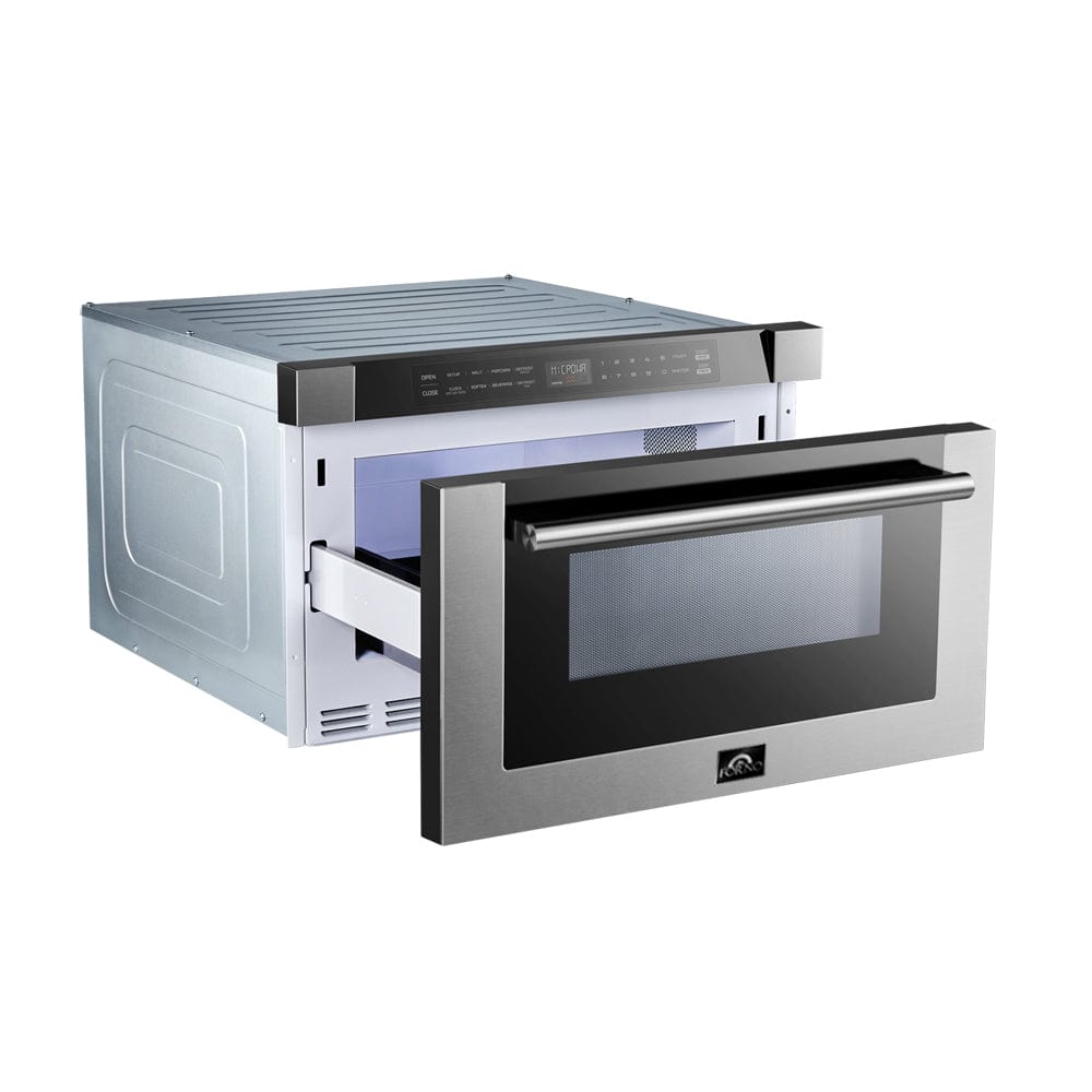 Forno 24" 1.2 cu. ft. Microwave Drawer in Stainless Steel (FMWDR3000-24) - ShopHubDepot