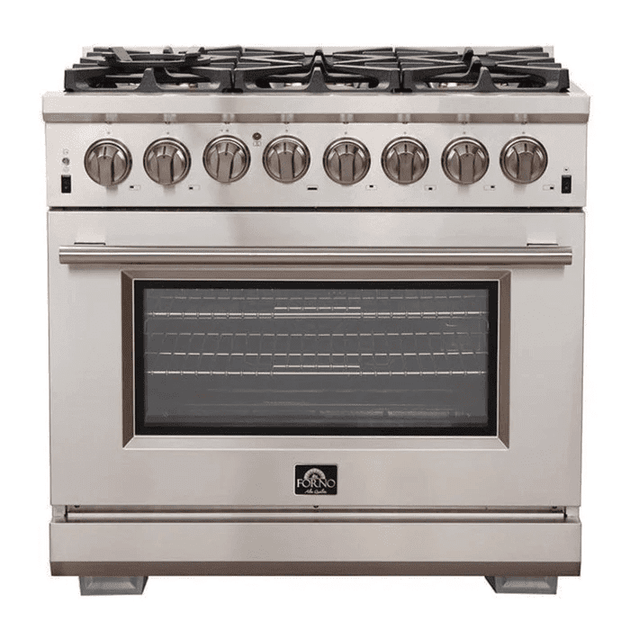 Forno 36″ Pro Series Capriasca Gas Burner / Electric Oven in Stainless Steel 6 Italian Burners, FFSGS6187-36 - ShopHubDepot
