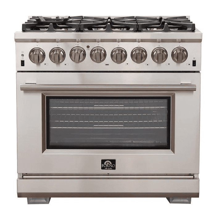 Forno 36″ Pro Series Capriasca Gas Burner / Electric Oven in Stainless Steel 6 Italian Burners, FFSGS6187-36