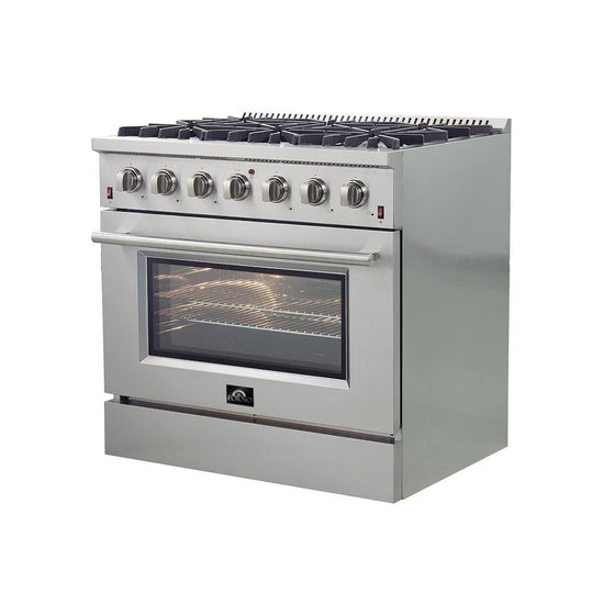 Forno 36" Galiano Gas Range with 6 Burners and Convection Oven FFSGS6244-36