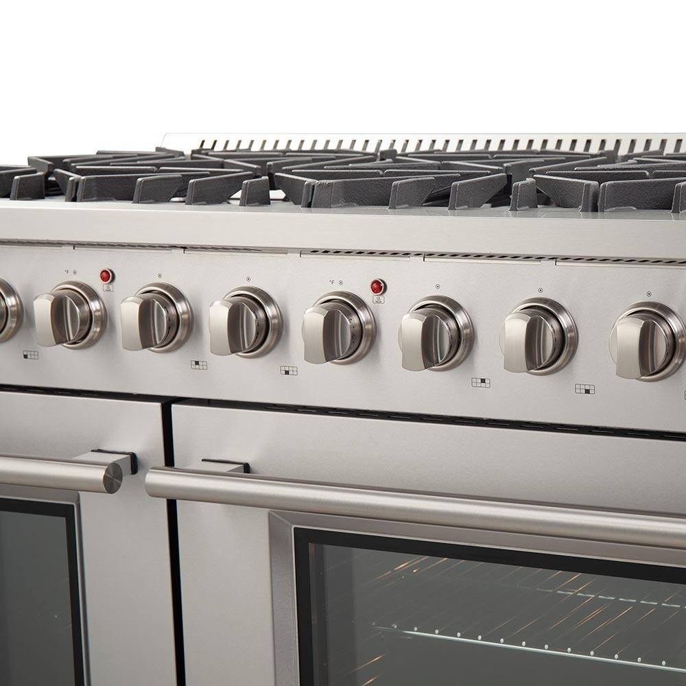 Forno 48" Galiano Gas Range with 8 Burners and Reversible Griddle in Stainless Steel (FFSGS6244-48) - ShopHubDepot