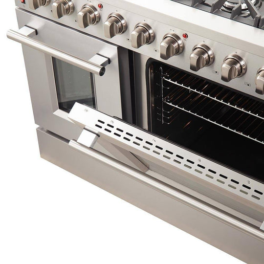 Forno 48" Galiano Gas Range with 8 Burners and Reversible Griddle in Stainless Steel (FFSGS6244-48) - ShopHubDepot