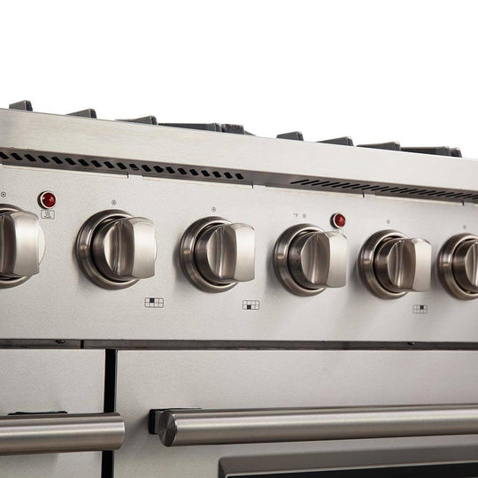 Forno 48" Galiano Gas Range with 8 Burners and Reversible Griddle in Stainless Steel (FFSGS6244-48) - ShopHubDepot
