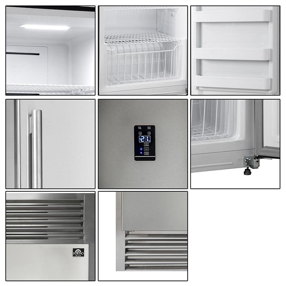 Forno Pro-Style Refrigerator and Freezer - 2 x 28" - 27.6 cu.ft (FFFFD1933-60S) - ShopHubDepot