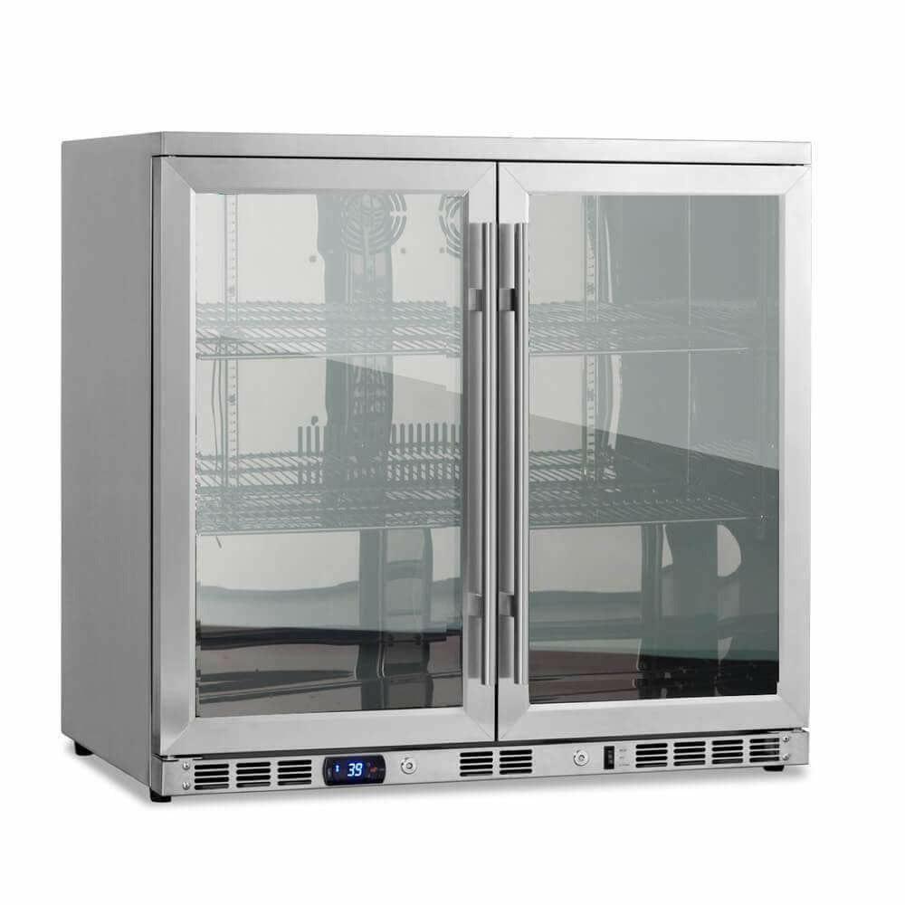 Kings Bottle 36'' Heating Glass 2 Door Built In Beverage Fridge - KBU56M - ShopHubDepot