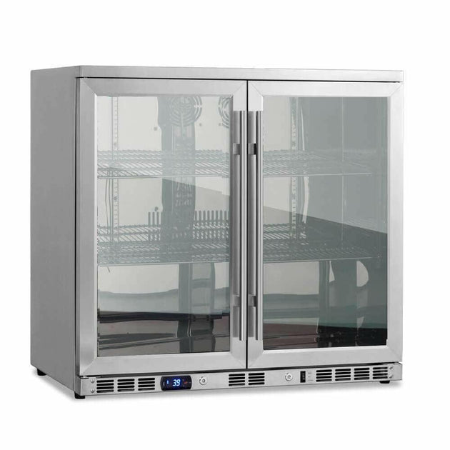 Kings Bottle 36'' Heating Glass 2 Door Built In Beverage Fridge - KBU56M - ShopHubDepot